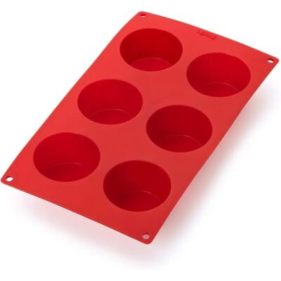 Stampo Muffin Rosso Lékué - 6 Porzioni in Silicone Stampo Muffin Rosso Lékué - 6 Porzioni in Silicone