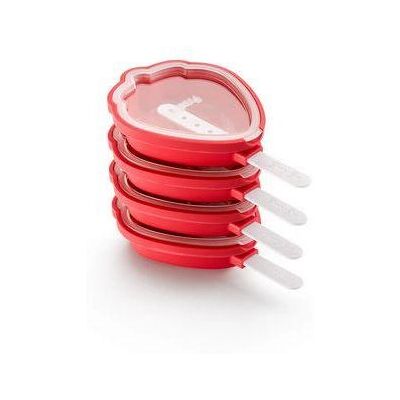 Lékué Lékué Kit Stampi per gelato alla fragola - Set di 4, Rosso Lékué Lékué Kit Stampi per gelato alla fragola - Set di 4, Rosso