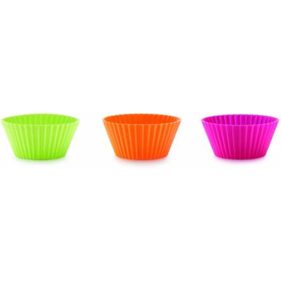 Ensemble de moules à muffins en silicone Lékué Violet/Orange/Vert Ensemble de moules à muffins en silicone Lékué Violet/Orange/Vert