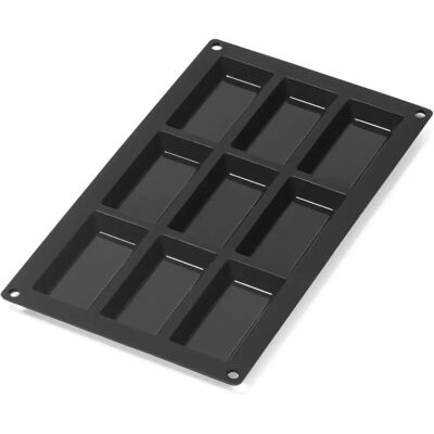 Molde de Silicona Negro Lékué para Financier - 9 Cavidades - 30x17.5cm Molde de Silicona Negro Lékué para Financier - 9 Cavidades - 30x17.5cm