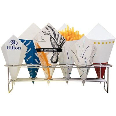 GARCÍA DE POU - Pommes Frites Kegelhållare - Edelstahl - Silber - 45X14X10,8cm GARCÍA DE POU - Pommes Frites Kegelhållare - Edelstahl - Silber - 45X14X10,8cm