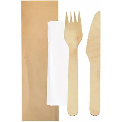 García de Pou 100 Unidades - Set Cuchillo, Tenedor, Servilleta en Sobres Kraft - Makan García de Pou 100 Unidades - Set Cuchillo, Tenedor, Servilleta en Sobres Kraft - Makan