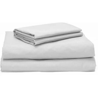 PIKOLIN HOME 90 Conjunto de ropa de cama de percal de algodón blanco PIKOLIN HOME 90 Conjunto de ropa de cama de percal de algodón blanco