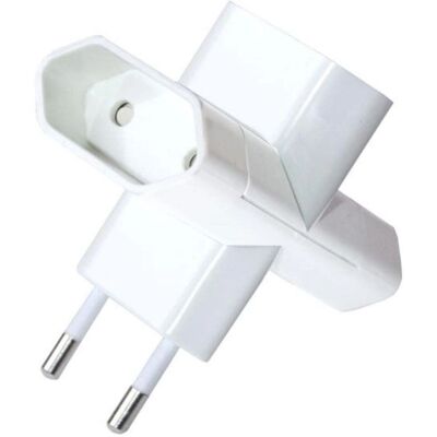 Silver Electronics 9280 - Adattatore di spina bipolare - Bianco Silver Electronics 9280 - Adattatore di spina bipolare - Bianco