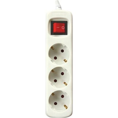 Sgabello Silver Electronics 9637 - 3 Prese, 3m, Interno Sgabello Silver Electronics 9637 - 3 Prese, 3m, Interno