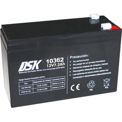 Batterie UPS DSK 10362 - 12V 7.2Ah Plomb Acide Etanche Batterie UPS DSK 10362 - 12V 7.2Ah Plomb Acide Etanche