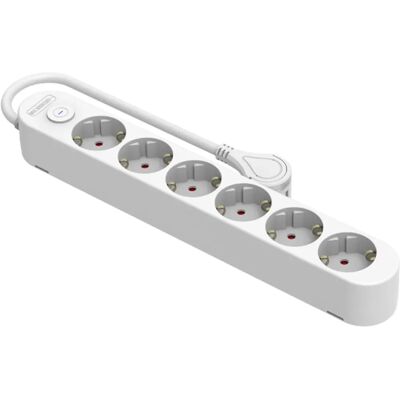 Base elétrica multicanal Silver Electronics com 6 tomadas Base elétrica multicanal Silver Electronics com 6 tomadas