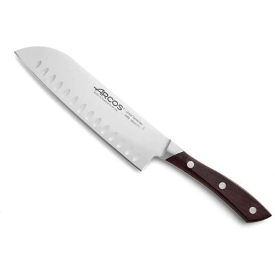 Natura Santoku Kniv - Forget rustfrit stål - 180mm - Brun håndtag Natura Santoku Kniv - Forget rustfrit stål - 180mm - Brun håndtag