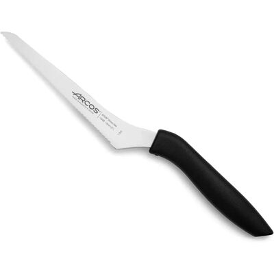 Couteau de Cuisine Série Niza - Lame Zigrée de 130mm - Manche Noir Couteau de Cuisine Série Niza - Lame Zigrée de 130mm - Manche Noir