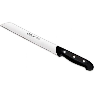 Faca de pão Arcos Maitre 210 mm - Aço inoxidável, cabo preto - Ferramenta de cozinha Faca de pão Arcos Maitre 210 mm - Aço inoxidável, cabo preto - Ferramenta de cozinha