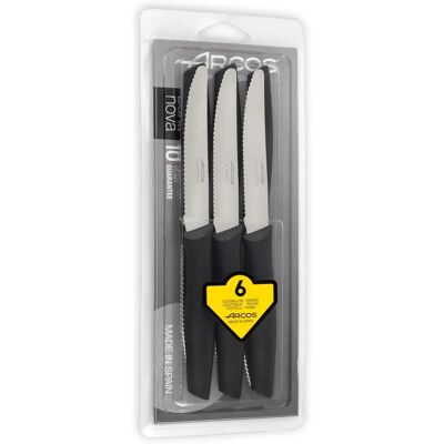 ARCOS Nova set med 6 rostfria stål bordsknivar - Svart handtag ARCOS Nova set med 6 rostfria stål bordsknivar - Svart handtag