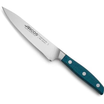 Arcos Brooklyn - Couteau de Chef - Acier inoxydable NITRUM 150mm - Manche Micarta bleu - Publicité Arcos Brooklyn - Couteau de Chef - Acier inoxydable NITRUM 150mm - Manche Micarta bleu - Publicité