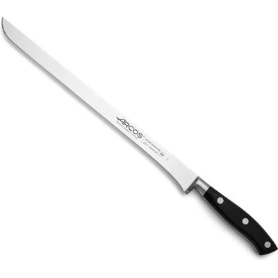 Arcos Série Riviera - Couteau pour jambon - Lame en acier inoxydable - 300mm - Manche POM - Noir Arcos Série Riviera - Couteau pour jambon - Lame en acier inoxydable - 300mm - Manche POM - Noir