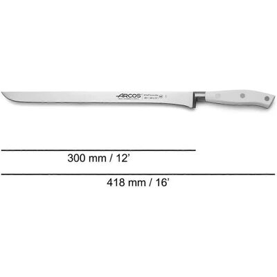 Cuchillo de Jamón Arcos Riviera Blanc - Cuchilla de Acero Inoxidable 300mm - Mango POM Blanco Cuchillo de Jamón Arcos Riviera Blanc - Cuchilla de Acero Inoxidable 300mm - Mango POM Blanco