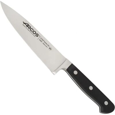 Arcos Série Classique - Couteau de cuisine - Lame en acier inoxydable forgé - 160 mm - Manche noir Arcos Série Classique - Couteau de cuisine - Lame en acier inoxydable forgé - 160 mm - Manche noir