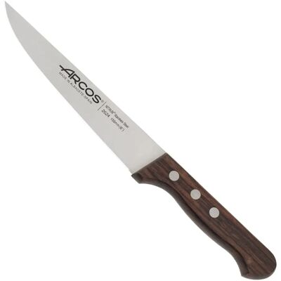 Arcos Brązowy Różany Drewno Nóż Kuchenny - 155mm Stal Nierdzewna - Klasyczny Design Arcos Brązowy Różany Drewno Nóż Kuchenny - 155mm Stal Nierdzewna - Klasyczny Design
