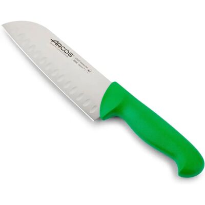 Faca Santoku ARCOS Série 2900 com alveolos, aço Nitrum, cabo ergonômico, 18cm, capa Faca Santoku ARCOS Série 2900 com alveolos, aço Nitrum, cabo ergonômico, 18cm, capa