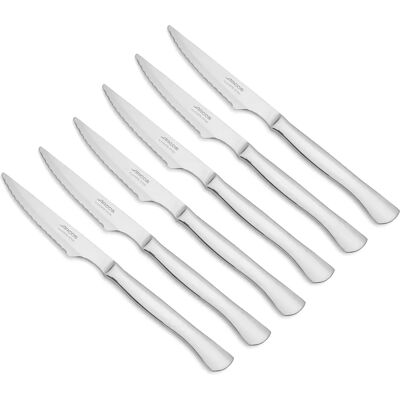 Conjunto de 6 facas de aço inoxidável Arcos - Monoblock, Prata Conjunto de 6 facas de aço inoxidável Arcos - Monoblock, Prata