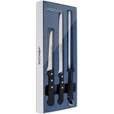 Arcos Universal - Set da 3 pezzi per prosciutto - Acciaio inossidabile - Manico POM - Nero Arcos Universal - Set da 3 pezzi per prosciutto - Acciaio inossidabile - Manico POM - Nero