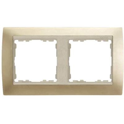 Placa de pared Champagne Simon - Tapa para interruptor 2 elementos Placa de pared Champagne Simon - Tapa para interruptor 2 elementos