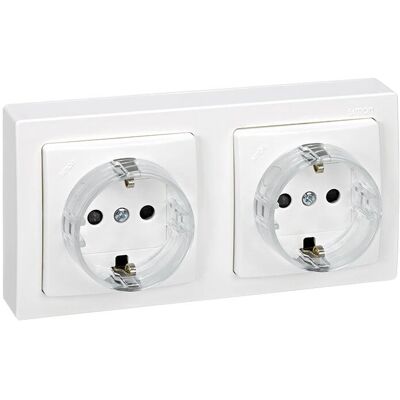 Simon 73433-50 Enchufe Doble Schuko Blanco - Toma de corriente Simon 73433-50 Enchufe Doble Schuko Blanco - Toma de corriente