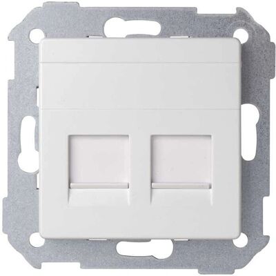 Simon 82006-30 Wandplate - Doppel, Weiß - 55x55mm Simon 82006-30 Wandplate - Doppel, Weiß - 55x55mm