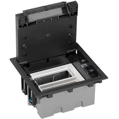 Simon - Caja eléctrica ajustable para suelo - Grafito - Instalación en suelo Simon - Caja eléctrica ajustable para suelo - Grafito - Instalación en suelo