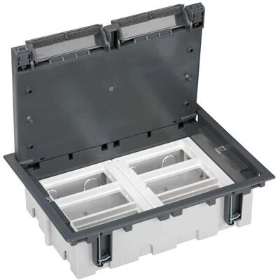 Simon 52050006-035 Caja de suelo regulable - 12 elementos, Gris Simon 52050006-035 Caja de suelo regulable - 12 elementos, Gris