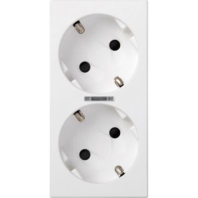 Simon 50010432-030 Tomada dupla com LED branca - Tomada de corrente Simon 50010432-030 Tomada dupla com LED branca - Tomada de corrente