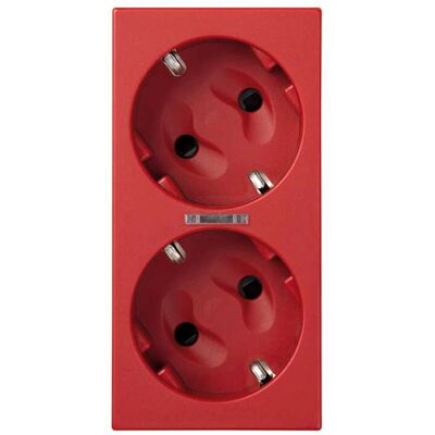 Simon 50010432-037 Enchufe - Rojo - Doble Schuko con LED Simon 50010432-037 Enchufe - Rojo - Doble Schuko con LED