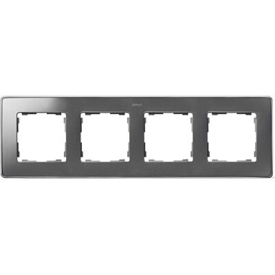 Simon 8201640-093 Aluminium Wandplatte - 4 Elemente - Chrombasis Simon 8201640-093 Aluminium Wandplatte - 4 Elemente - Chrombasis