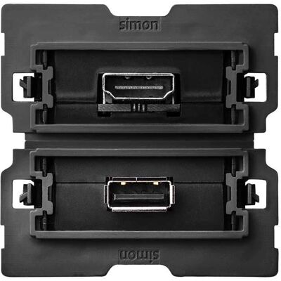 Conector USB y HDMI Simon 10000563-039 - Enchufe de pared Conector USB y HDMI Simon 10000563-039 - Enchufe de pared