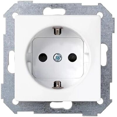 Simon - Set di Prese Schuko Semimontate - Bianco Opaco - Presa Elettrica Simon - Set di Prese Schuko Semimontate - Bianco Opaco - Presa Elettrica
