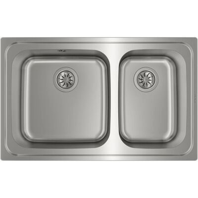 Teka Classic 2C 80 Stainless Steel Reversible Double Sink - Kitchen Sink Teka Classic 2C 80 Stainless Steel Reversible Double Sink - Kitchen Sink