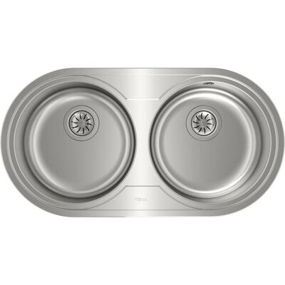 Teka DR 80 2C RVS Spoelbak - Overbouw, 2 wasbakken Teka DR 80 2C RVS Spoelbak - Overbouw, 2 wasbakken