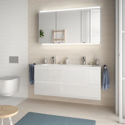 Salgar 23890 Mueble de baño - Blanco Brillante 2 Cajones - 1200mm Salgar 23890 Mueble de baño - Blanco Brillante 2 Cajones - 1200mm