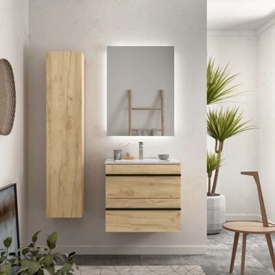 Conjunto de baño Salgar Born 60cm - 2 cajones, lavabo cerámico blanco Conjunto de baño Salgar Born 60cm - 2 cajones, lavabo cerámico blanco
