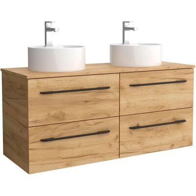 Conjunto de baño Salgar Morai - 4 cajones, encimera y 2 lavabos cerámicos Conjunto de baño Salgar Morai - 4 cajones, encimera y 2 lavabos cerámicos