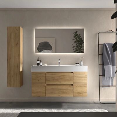 Conjunto de baño Salgar Bequia 120cm - Minimalista, Roble, Cajones con cierre suave Conjunto de baño Salgar Bequia 120cm - Minimalista, Roble, Cajones con cierre suave