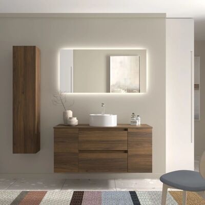 Mueble de baño Bequia 120cm Salgar - Blanco, Roble, Azul Mueble de baño Bequia 120cm Salgar - Blanco, Roble, Azul