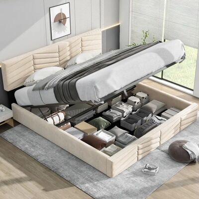 REDOM - 29652528AAC - Velluto beige - 180x200 - Letto REDOM - 29652528AAC - Velluto beige - 180x200 - Letto