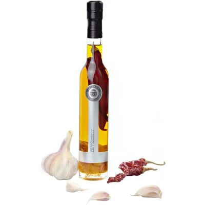 Huile d'Olive Vierge Extra La Chinata - Ail et Piment Rouge - 250 ml - Olive Oil - Publicité Huile d'Olive Vierge Extra La Chinata - Ail et Piment Rouge - 250 ml - Olive Oil - Publicité