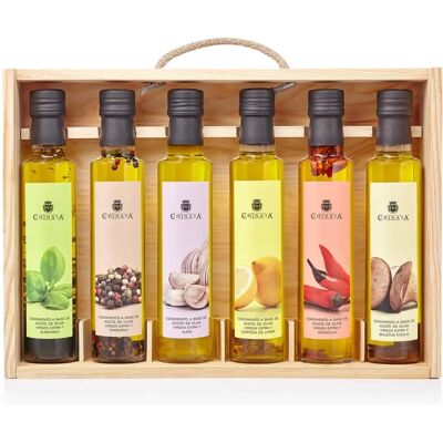 Coffret d'Huiles d'Olive La Chinata - Ail, Basilic, Poivre - Type d'Huile - Publicité Coffret d'Huiles d'Olive La Chinata - Ail, Basilic, Poivre - Type d'Huile - Publicité