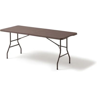Mesa de jardín plegable de acero con efecto madera - Mesa de jardín Mesa de jardín plegable de acero con efecto madera - Mesa de jardín