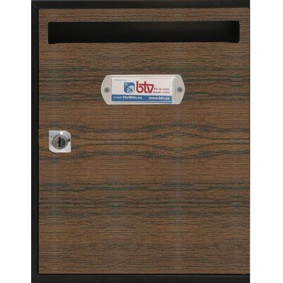 BTV 15823 Wandbriefkasten aus Edelstahl - Schwarz, Braun BTV 15823 Wandbriefkasten aus Edelstahl - Schwarz, Braun