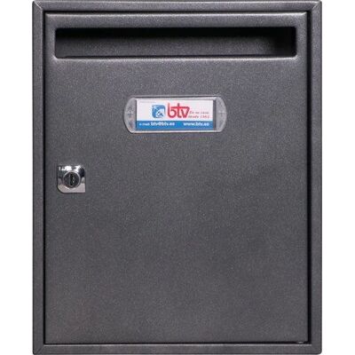 BTV 15827 Buzón de Acero Montado en Pared Gris BTV 15827 Buzón de Acero Montado en Pared Gris