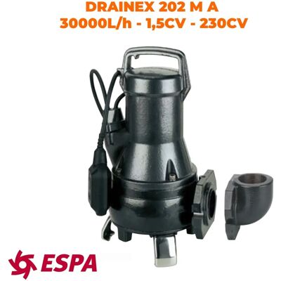 EUROPALAMP DRAINEX202MA Bomba de Agua - 30000 l/h - Sistema Vortex - Interruptor de Nivel Automático EUROPALAMP DRAINEX202MA Bomba de Agua - 30000 l/h - Sistema Vortex - Interruptor de Nivel Automático