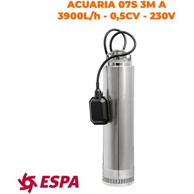 Europalamp - Bomba de agua 07S-3M - 3900 L/h - IP68 Europalamp - Bomba de agua 07S-3M - 3900 L/h - IP68