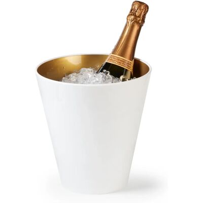 PUJADAS Seau à Champagne - Blanc et Or - Publicité PUJADAS Seau à Champagne - Blanc et Or - Publicité