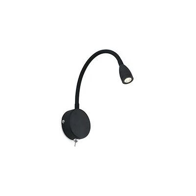 Lampada da parete LED Faro Loke - Lettura, Nera, Compatta Lampada da parete LED Faro Loke - Lettura, Nera, Compatta